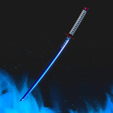 Demon Slayer Giyu Tomioka Neon LED Katana – 100cm Life-Size Light-Up Anime Sword for Cosplay, Display & Training | Elegant Gift for Fans, Kids, Teens & Collectors