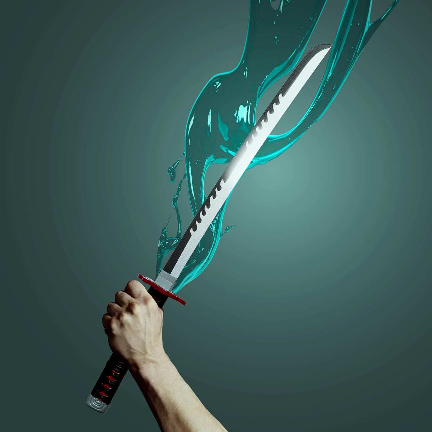 Tanjiro Fire God Wooden Katana – 75 cm Anime Sword Replica for Cosplay Display – Inspired by Demon Slayer – Safe Lightweight Prop for Roleplay, Kids