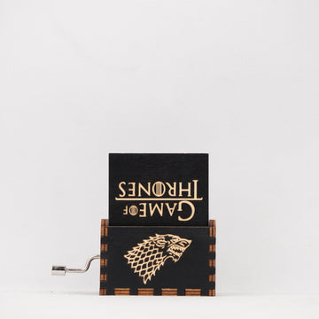 Game of Thrones Manual Music Box – Hand-Cranked Black Wooden Box with Epic Theme Tune