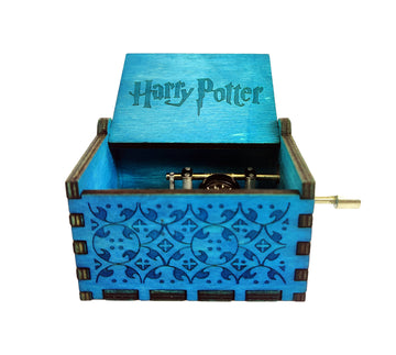 Harry Potter-Blue Wooden Hand Cranked Engraved Music Box