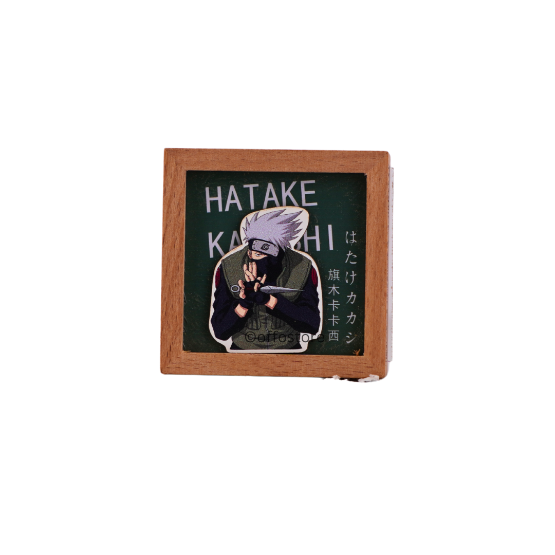 Naruto Anime Hatake Kakashi Wooden Hand Cranked Engraved Music Box