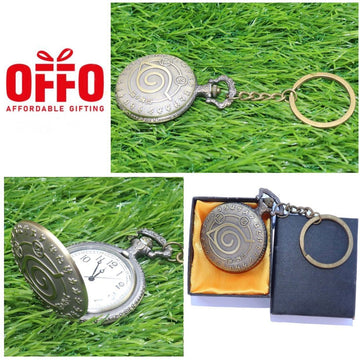 Naruto Antique Analog Pocket Watch Vintage Keychain