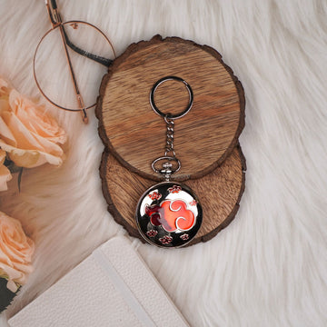 Naruto Anime Akatsuki Pocket Watch Keychain