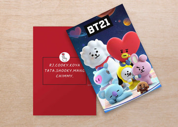 BTS BT21 Universe Velvet Finish A5 Notebook