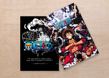 Anime: One Piece Luffy All Gears Velvet Finish A5 Notebook