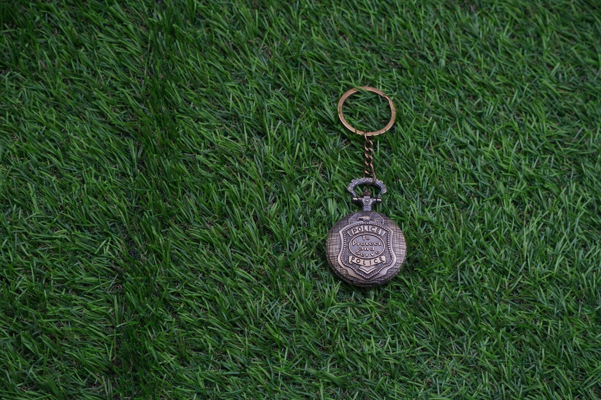 Police to Protect and Serve Pocket Watch Keychain