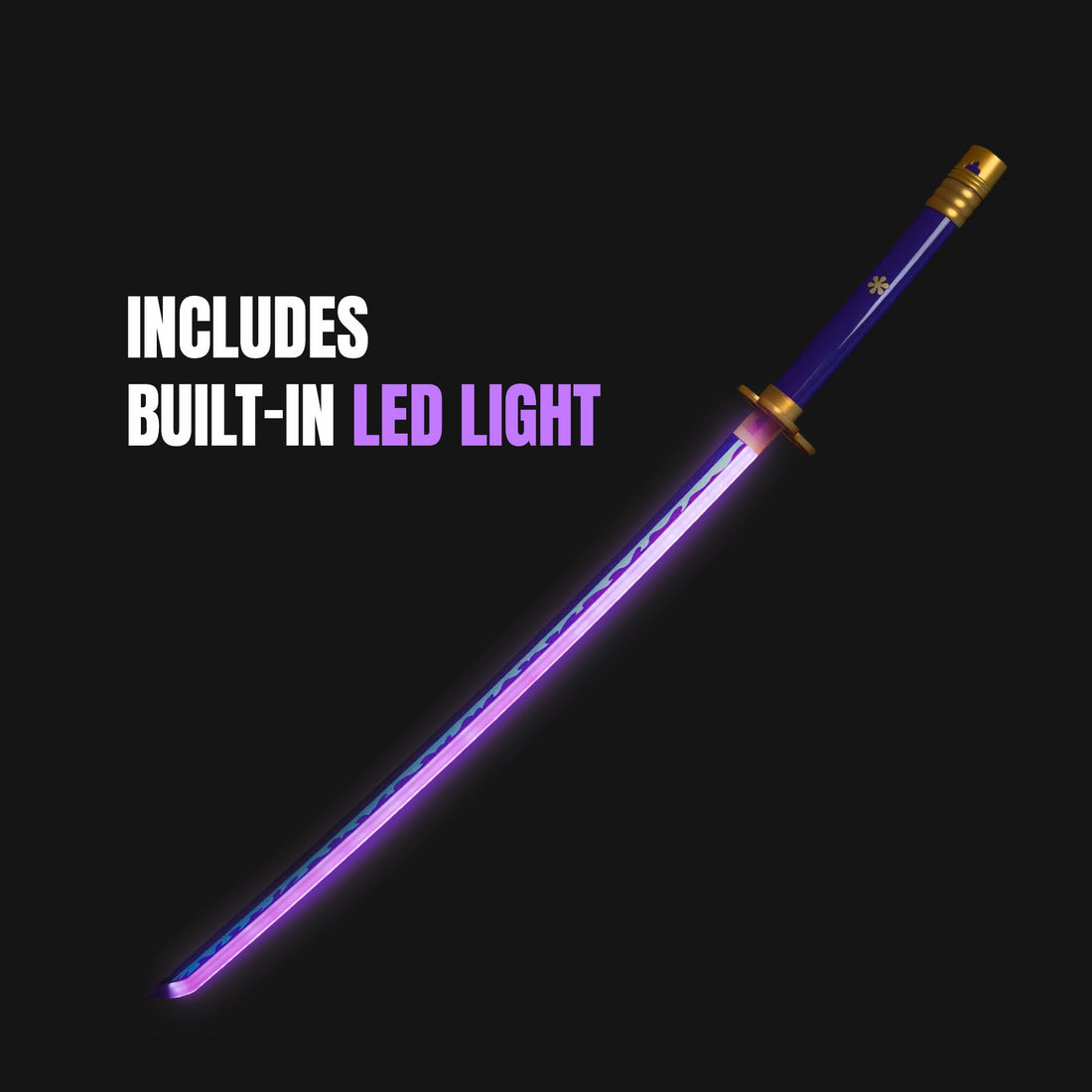 One Piece Zoro' Enma Neon LED Katana – 100cm Life-Size Light-Up Anime Sword for Cosplay, Display & Training | Elegant Gift for Fans, Kids, Teens & Collectors