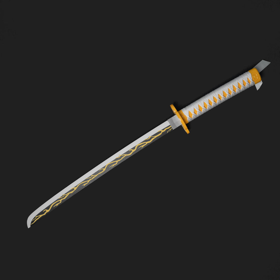Zenitsu Thunder Katana Replica – 75 cm Anime Sword Prop for Cosplay & Display – Inspired by Demon Slayer – Lightweight Decorative Weapon for Roleplay, Collectors & Anime Fans