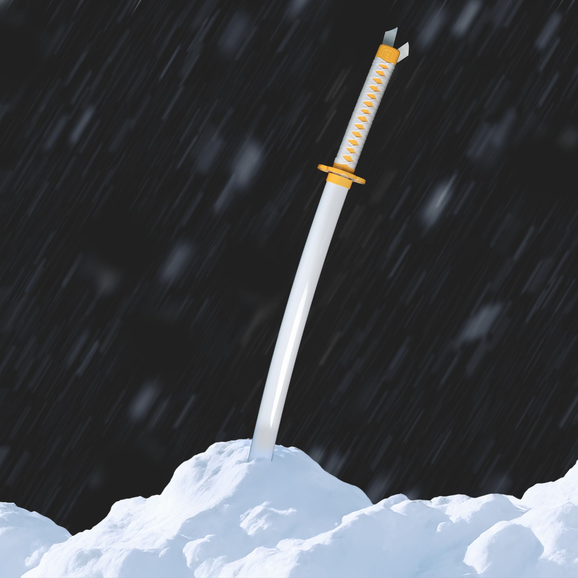 Zenitsu Thunder Katana Replica – 75 cm Anime Sword Prop for Cosplay & Display – Inspired by Demon Slayer – Lightweight Decorative Weapon for Roleplay, Collectors & Anime Fans