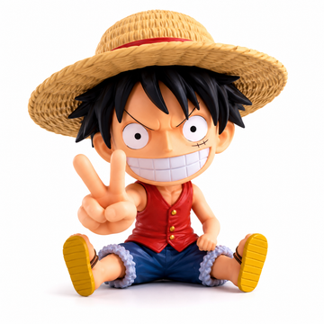 One Piece Monkey D Luffy Sitting Miniature Action Figure