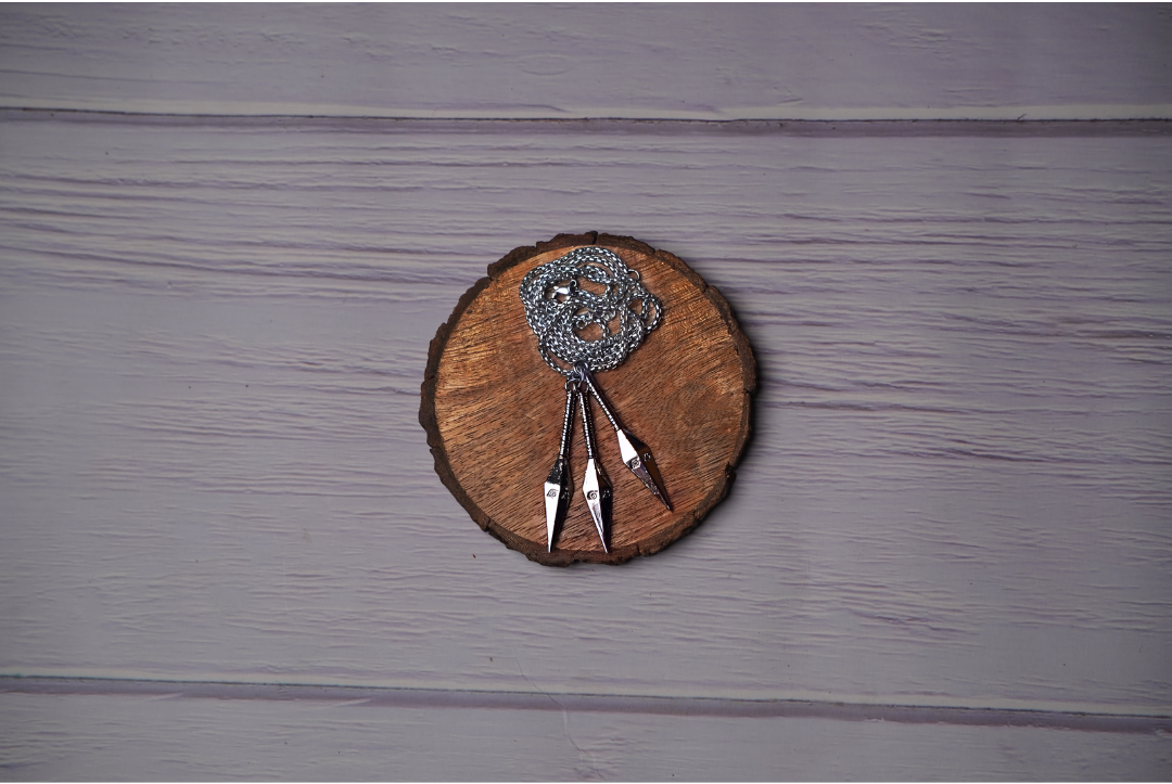 Naruto Anime Ninja 3 Kunai Knife Locket With Chain