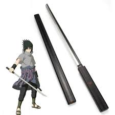 Naruto Anime Sasuke Uchiha Wooden Life Size Practice Katana[100cm]