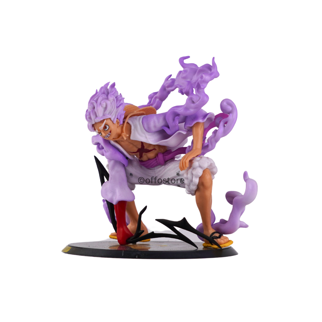 Anime One Piece Luffy Gear 5 Squatting Action Figure