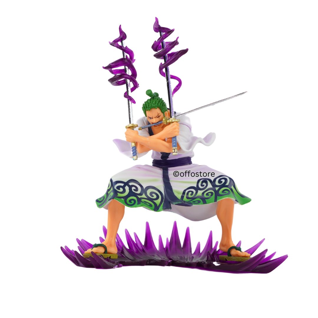 One Piece Anime Wano County 3 Sword Style Zoro Action Figure