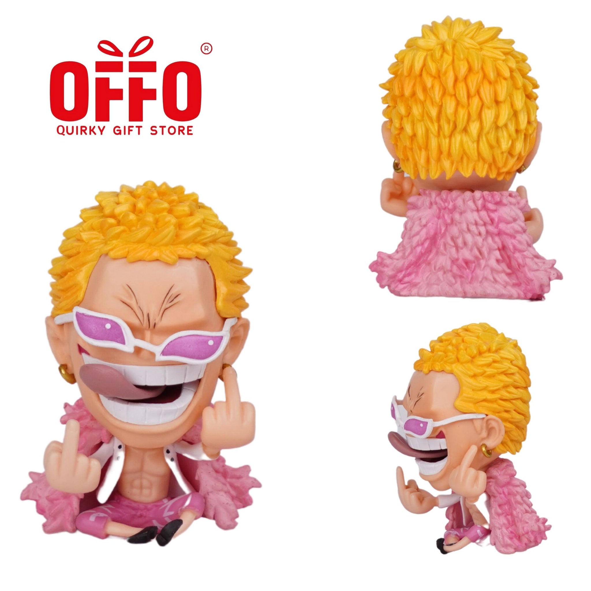 One Piece Anime Doflamingo Sitting Mini Action Figure