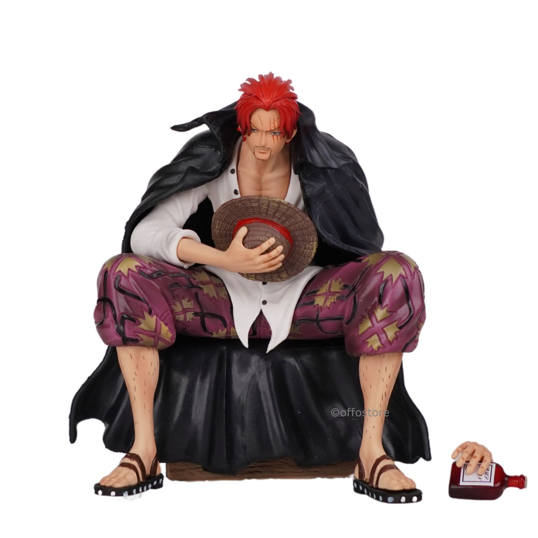 One Piece Anime Shanks Sitting Action Figure With Adjustable Hand