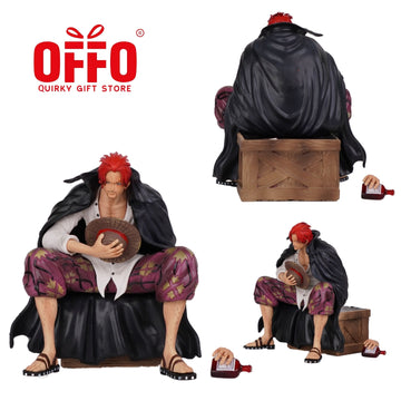 One Piece Anime Shanks Sitting Action Figure With Adjustable Hand