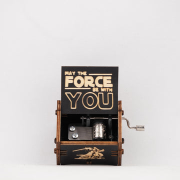 Star Wars Manual Music Box – Black Wooden Hand-Crank Box with Epic Theme Tune