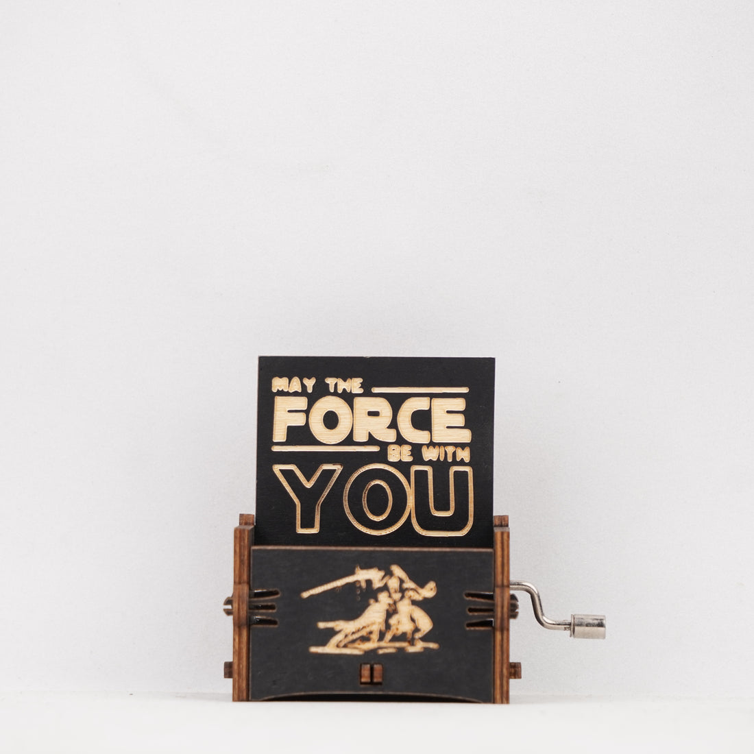 Star Wars Manual Music Box – Black Wooden Hand-Crank Box with Epic Theme Tune