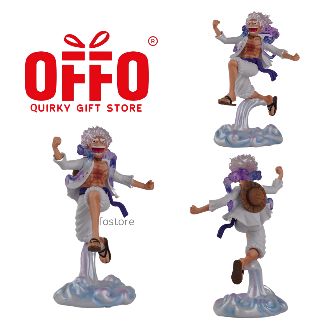Anime One Piece Luffy Gear 5 Jumping Action Figure