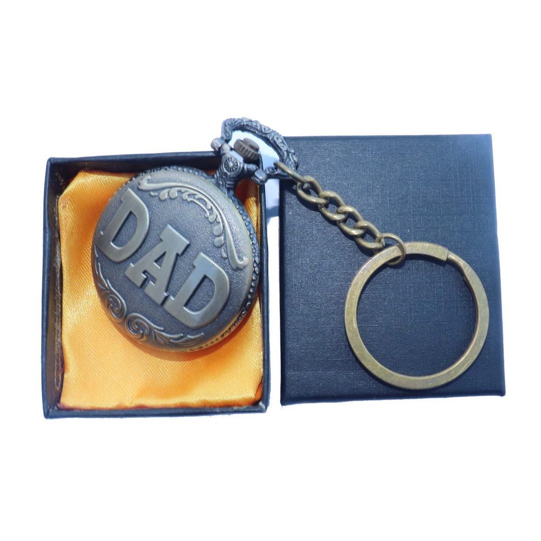 Dad Antique Analog Pocket Watch Vintage Keychain