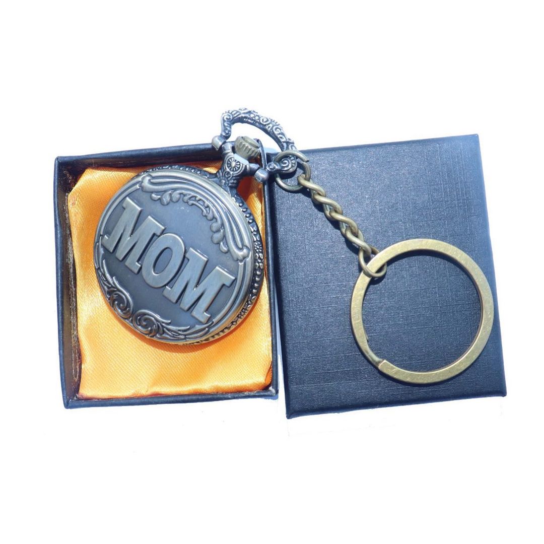 Mom Antique Analog Pocket Watch Vintage Keychain