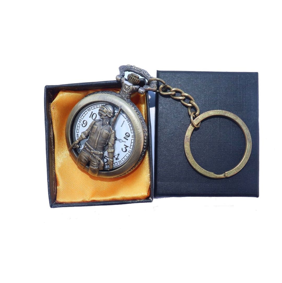 Pubg Antique Analog Pocket Watch Vintage Keychain