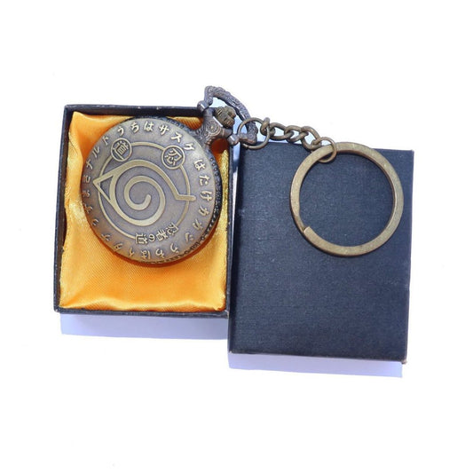Naruto Antique Analog Pocket Watch Vintage Keychain