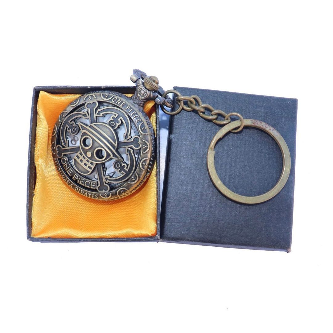One Piece Antique Analog Pocket Watch Vintage Keychain