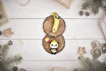 Yellow Panda Rubber Keychain