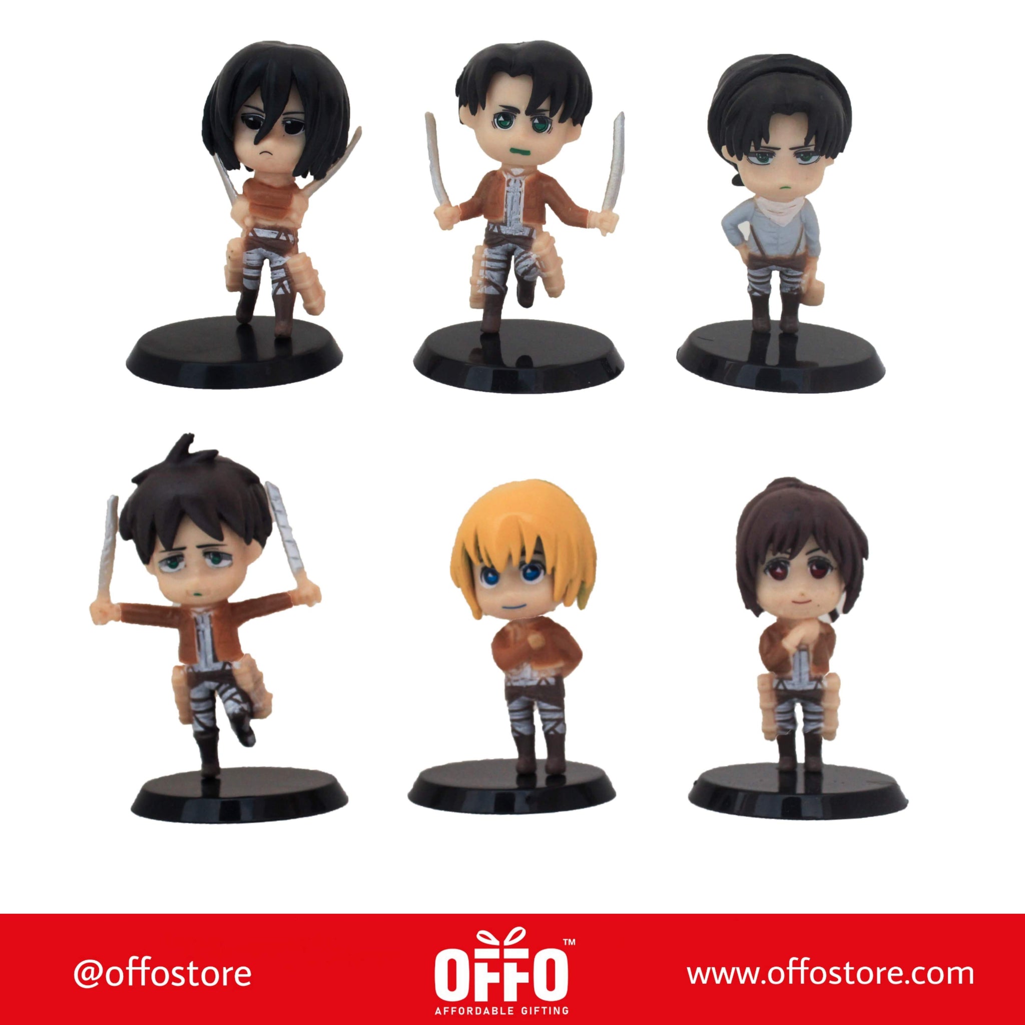 Attack on Titan set of 6 (B) Action figures [7-8cm]