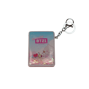 BTS BT21 Glitter E Cosmetic Mirror Keychain