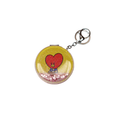 BTS BT21 Glitter Tata B Cosmetic Mirror Keychain