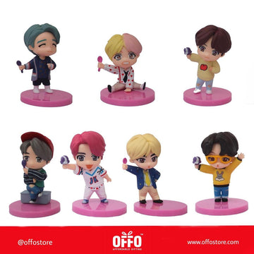 BTS Tiny Tans Figurines - Baskin Robbin (Set of 7) [Size : 7-8 cm]