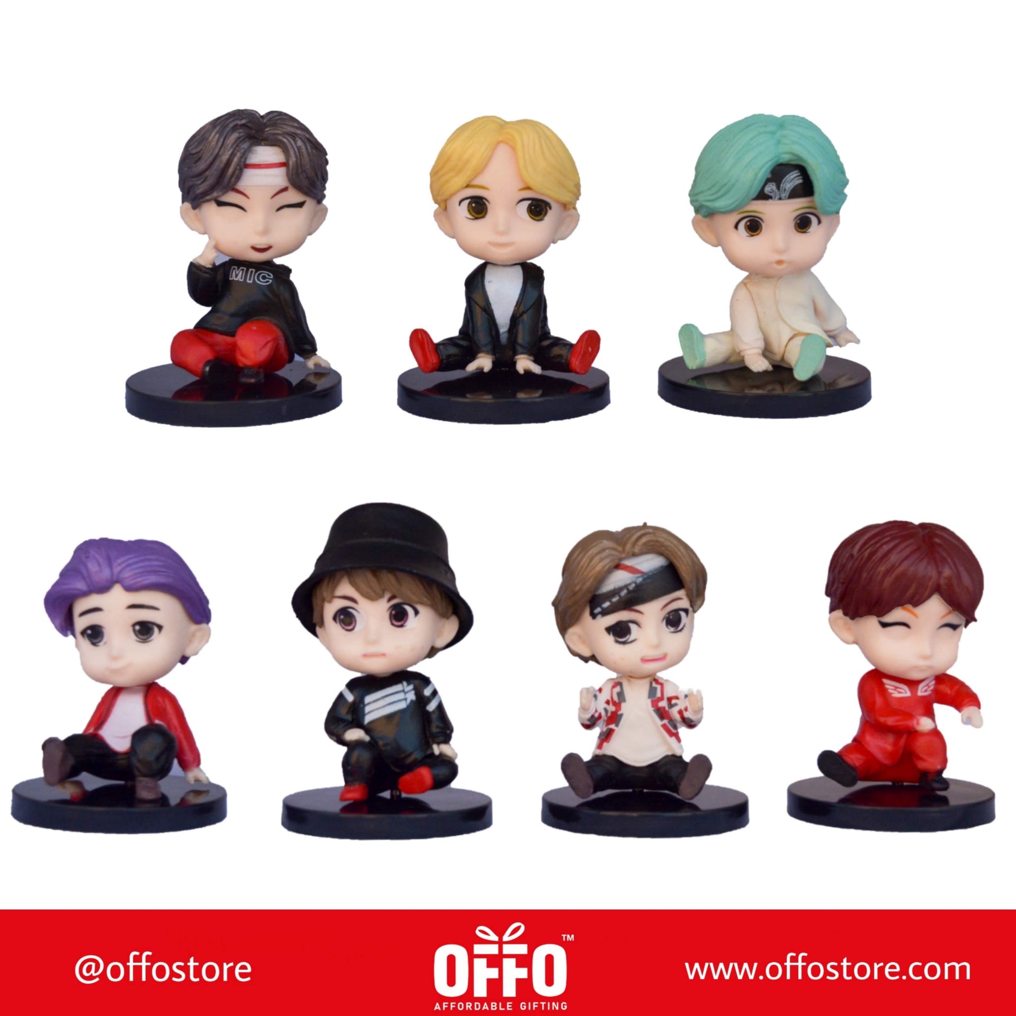 BTS Tiny Tans Figurines (Set of 7) [Size : 7-8 cm]