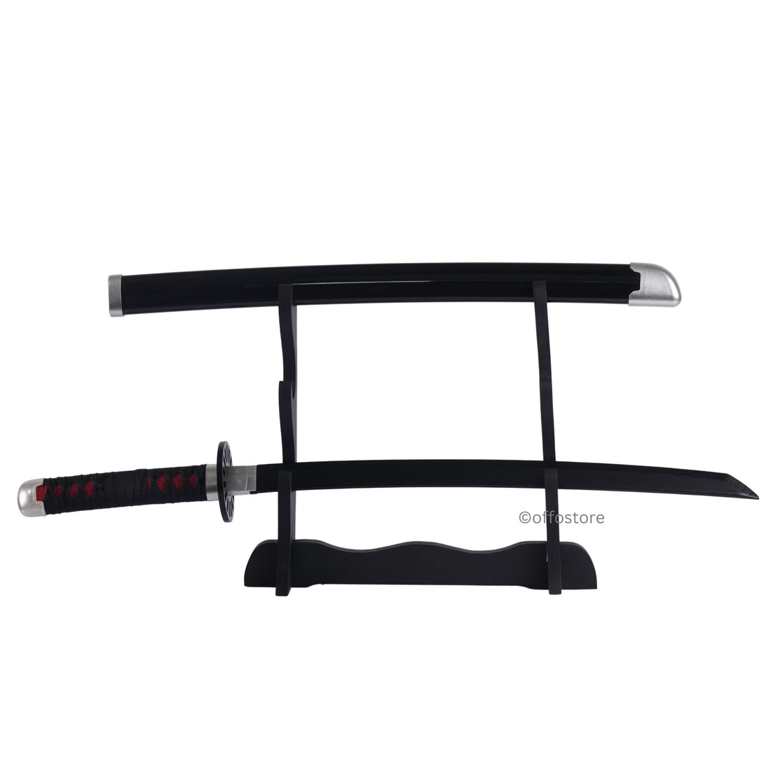 Demon Slayer Anime Tanjiro Kamado Black Wooden Life Size Practice Katana Without Stand [75cm]