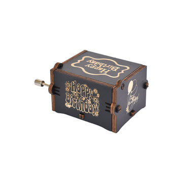 Happy Birthday Wooden Hand Cranked Engraved Music Box