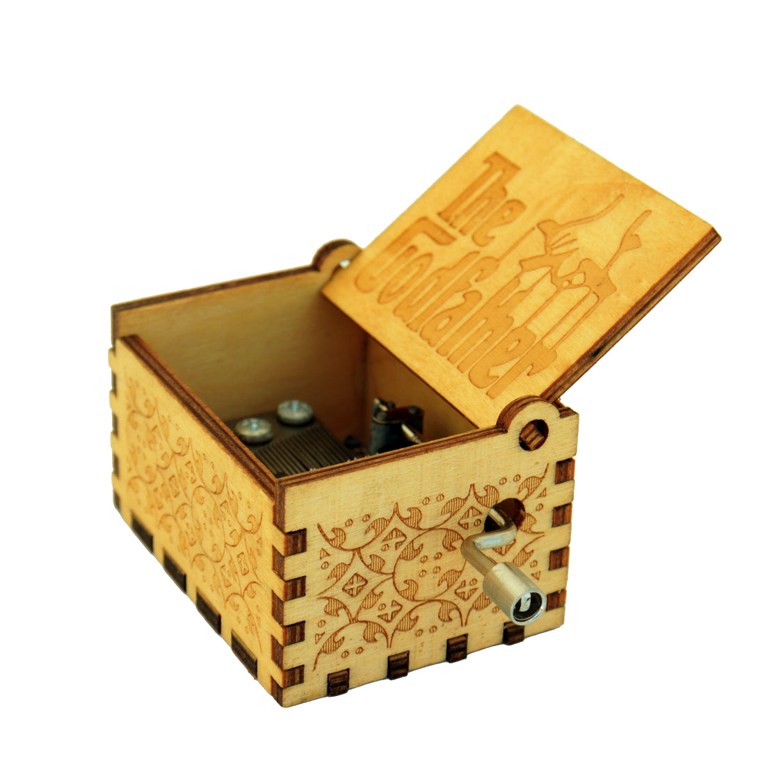 The God Father Wooden Hand Cranked Engraved Music Box