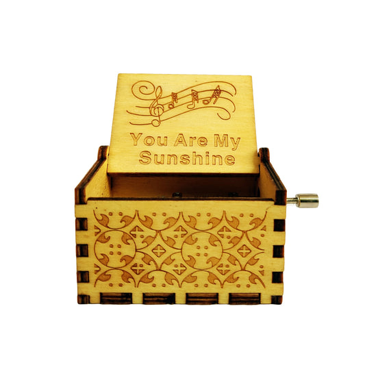 You Are My Sunshine Wooden Hand Cranked Engraved Music Box