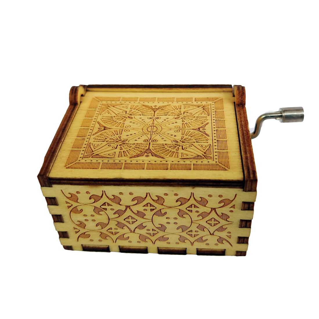 La Vie En Rose Wooden Hand Cranked Engraved Music Box