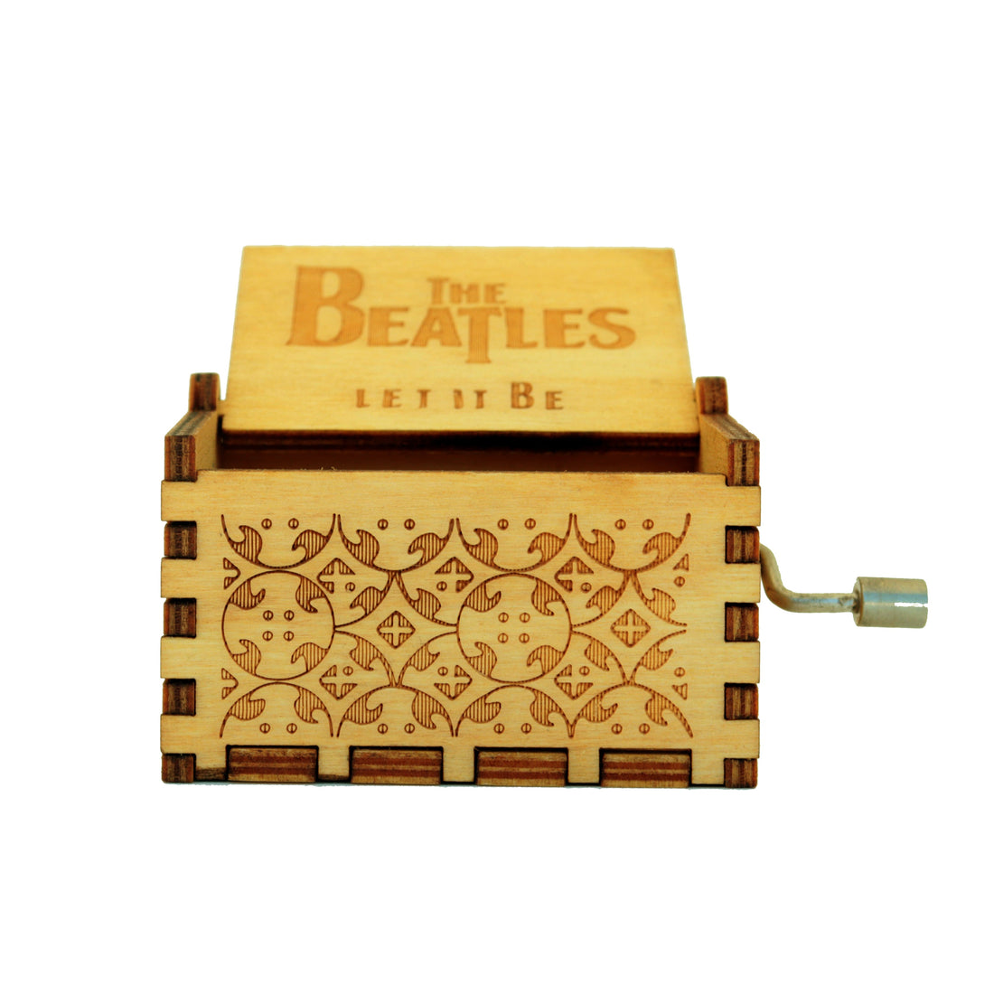 The Beatles-Let It Be Wooden Hand Cranked Engraved Music Box