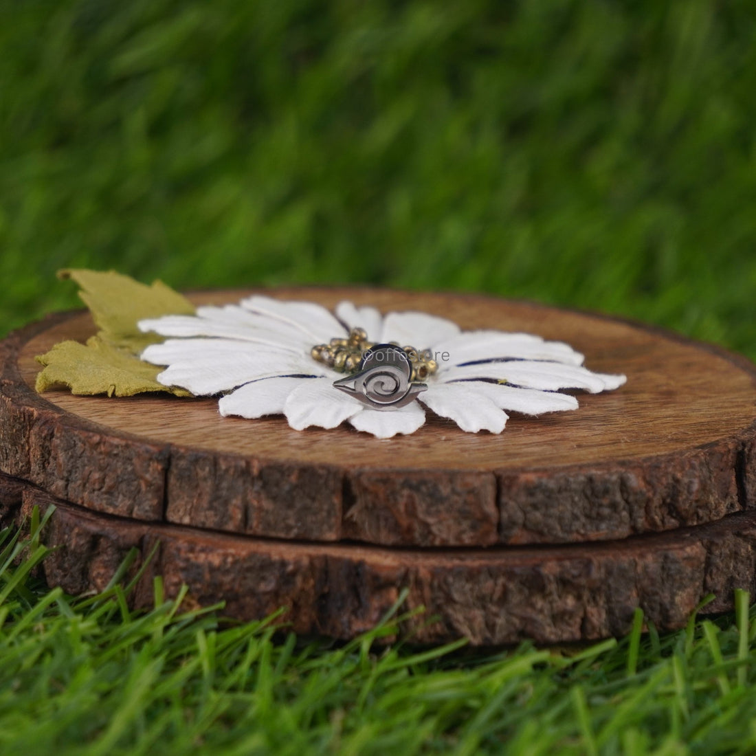 Naruto Anime Hidden Leaf Village Silver Stud (Single)