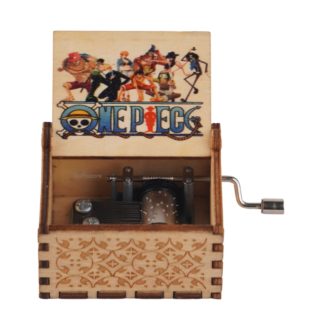 One Piece Anime Wooden Hand Cranked Engraved Music Box