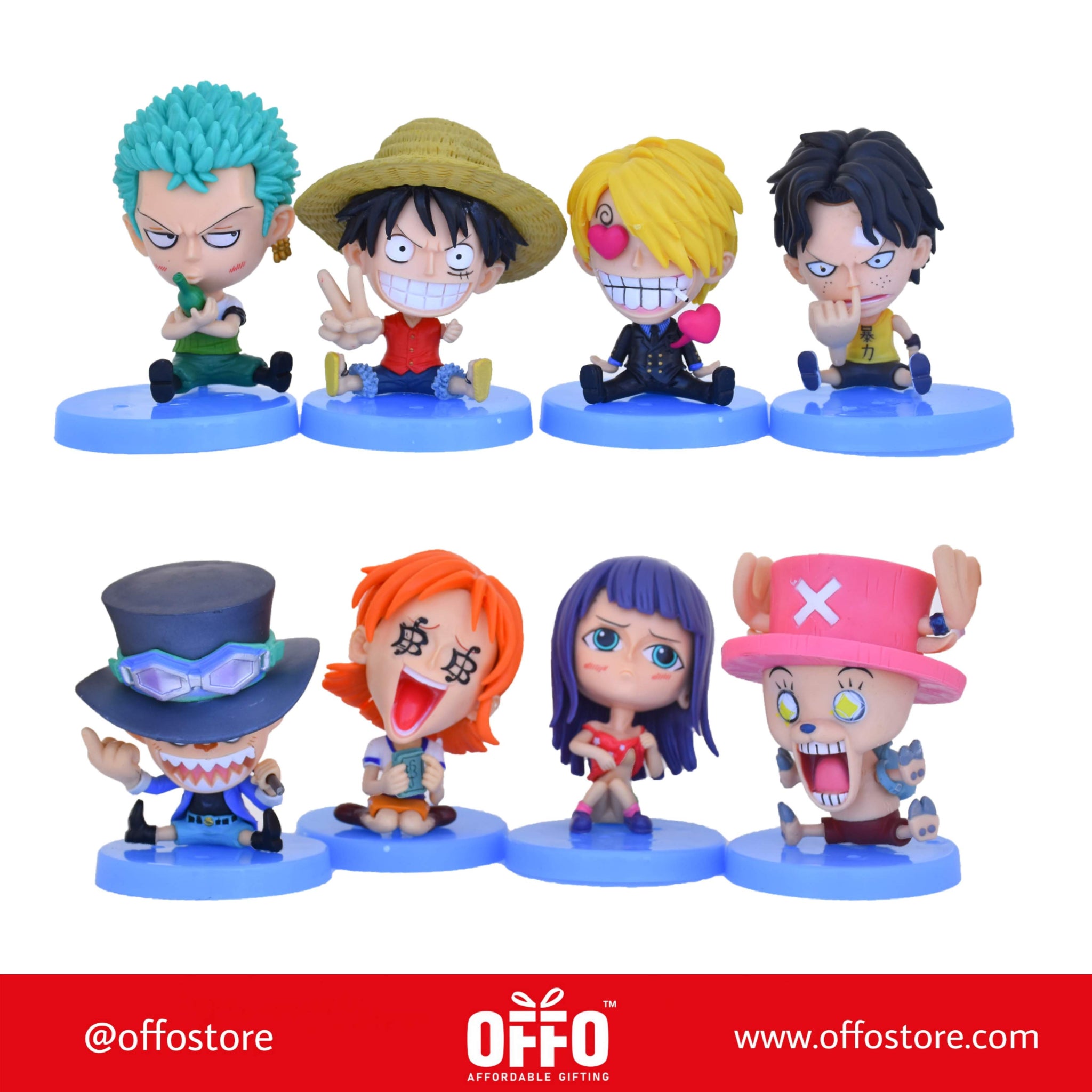 One Piece Anime Chibbi Figures Set of 8 [6-9 cm]