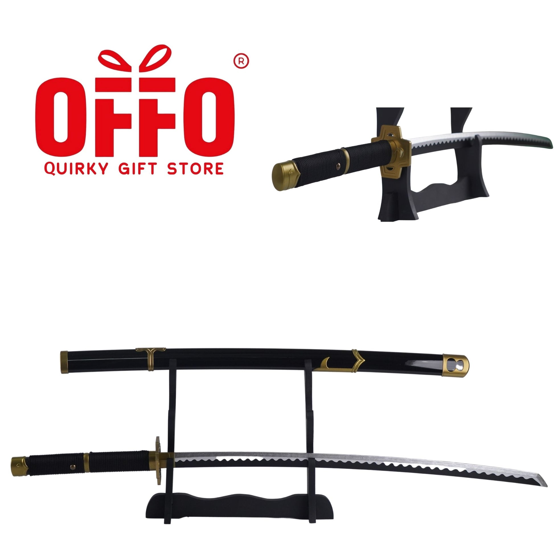 One Piece Anime Zoro Yubashiri Wooden Life Size Practice Katana Withou