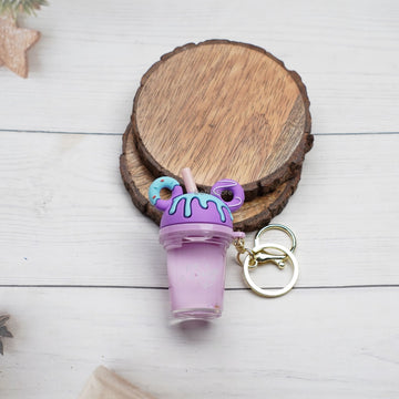 Purple Ice Cream Glass Keychain