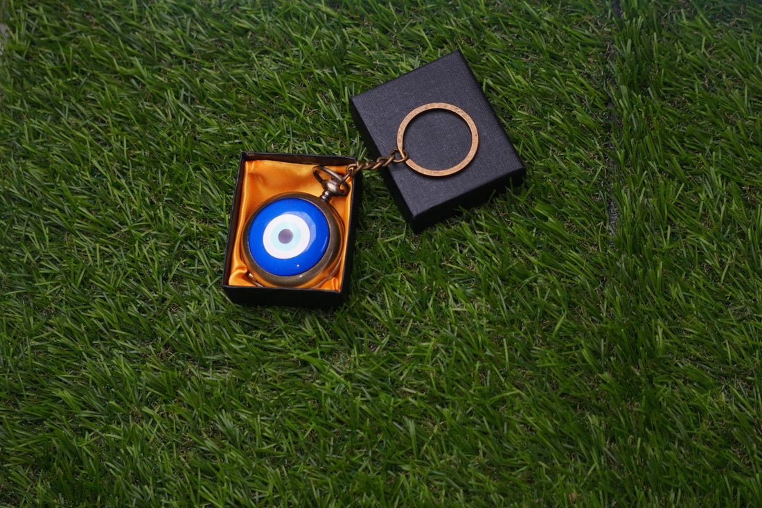 Evil Eye Antique Pocket Watch Keychain
