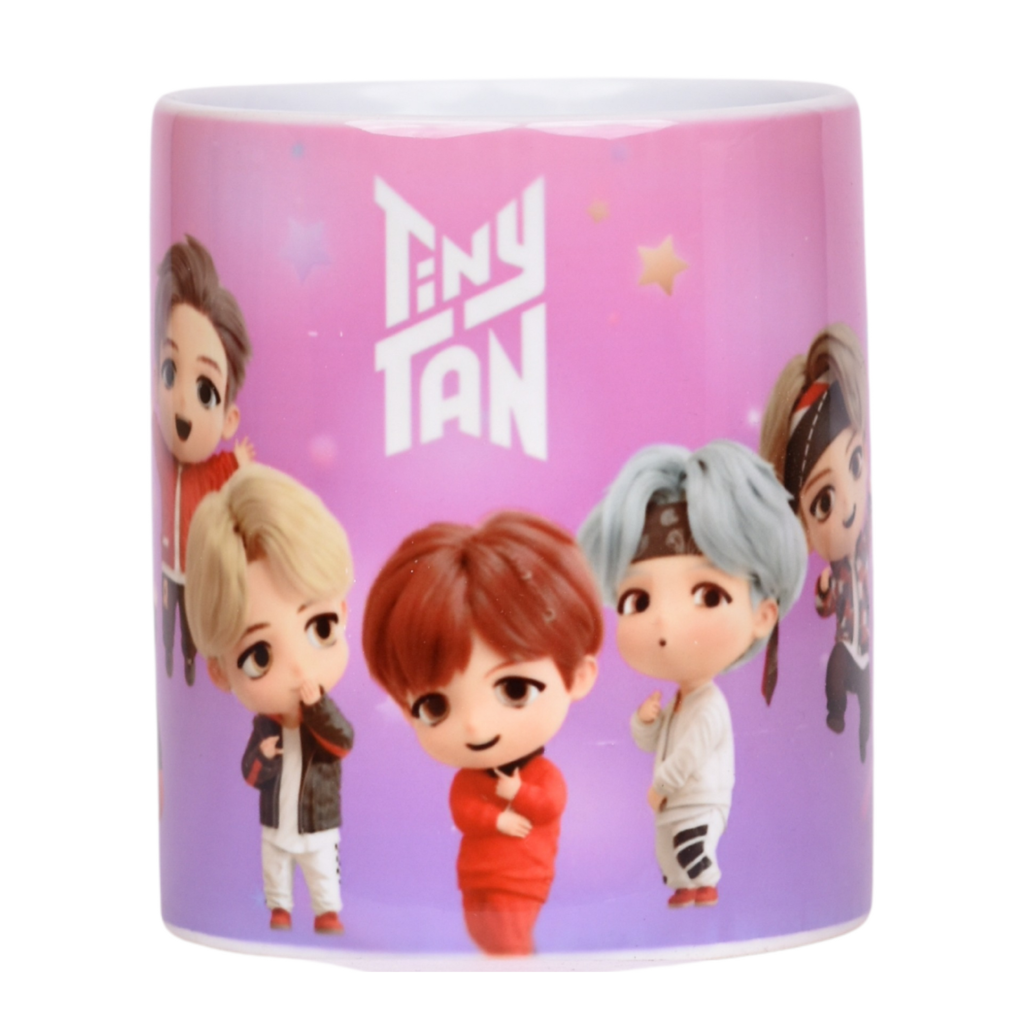 K-Pop: BTS Tiny Tan Cartoon - White Ceramic Mug