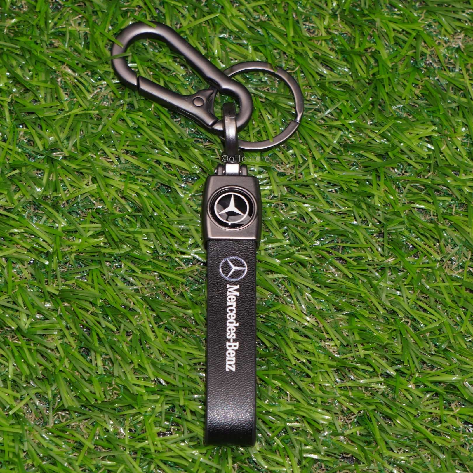 Mercedes Black Benz Leather Keychain