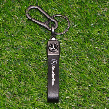 Mercedes Black Benz Leather Keychain